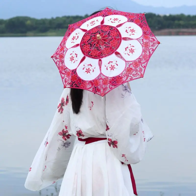 Small Decorative Umbrellas With Wood Handle Shooting Parasol Party Costume Accessories Cosplay Props For Children | Дом и сад