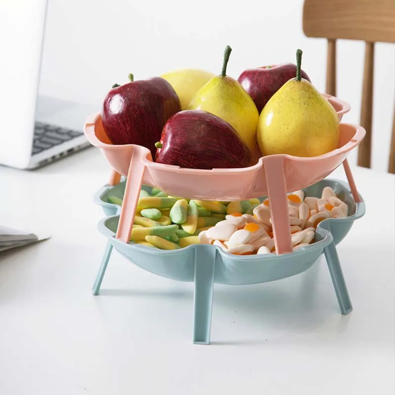 Пластик ленивый Блюдо Фруктов двухслойные коробок для закусок из конфетные