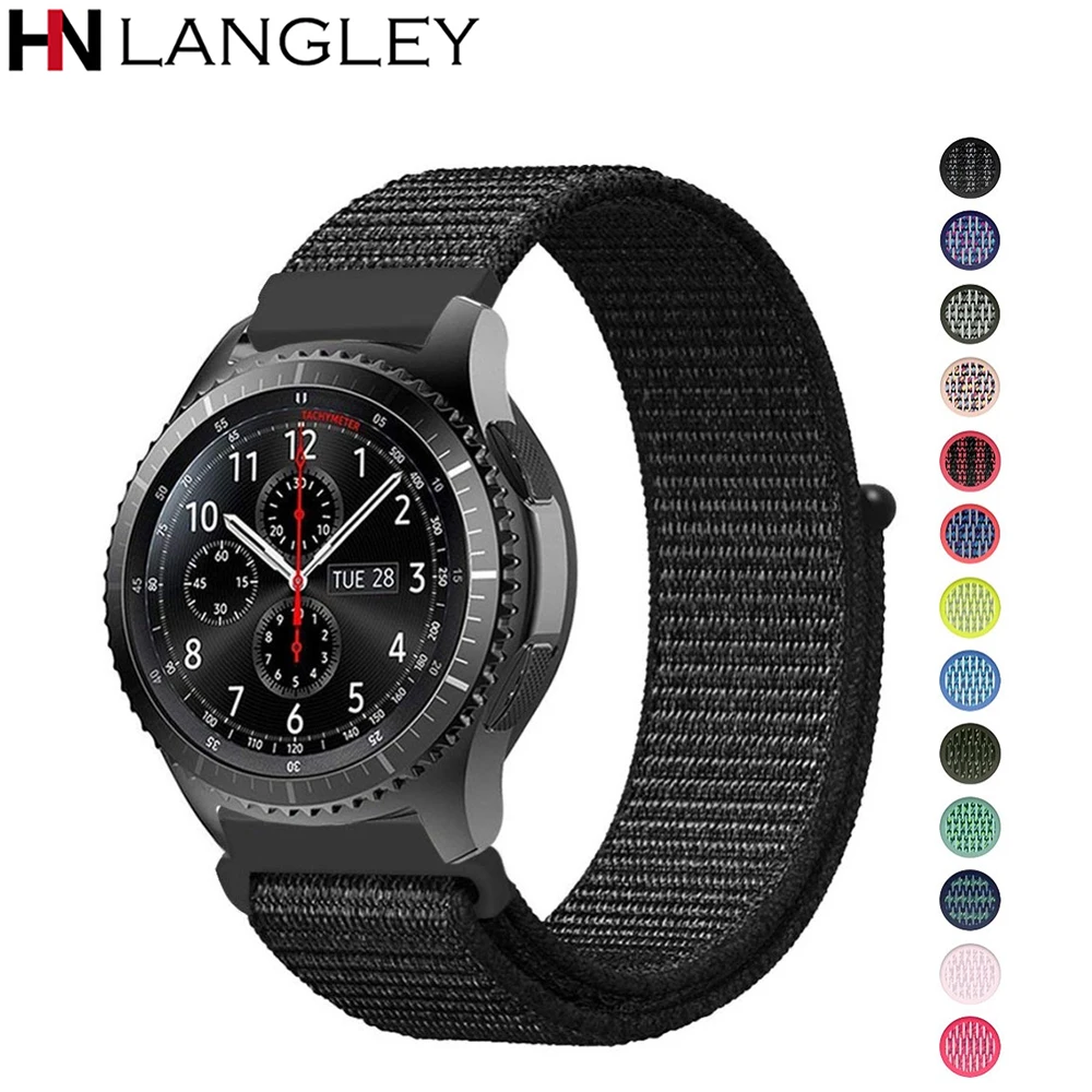20/22 мм нейлоновый ремешок с петлей для часов samsung Galaxy Watch 42/46 мм ремешок gear S2 Classic S3 Frontier Amazfit ремешок для часов