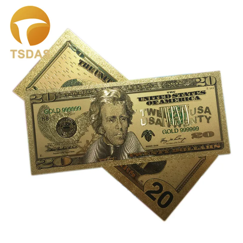 Купюр из настоящего золота 10 шт./компл. коллекция 20 купюр 999 долларов 24 К с золотым