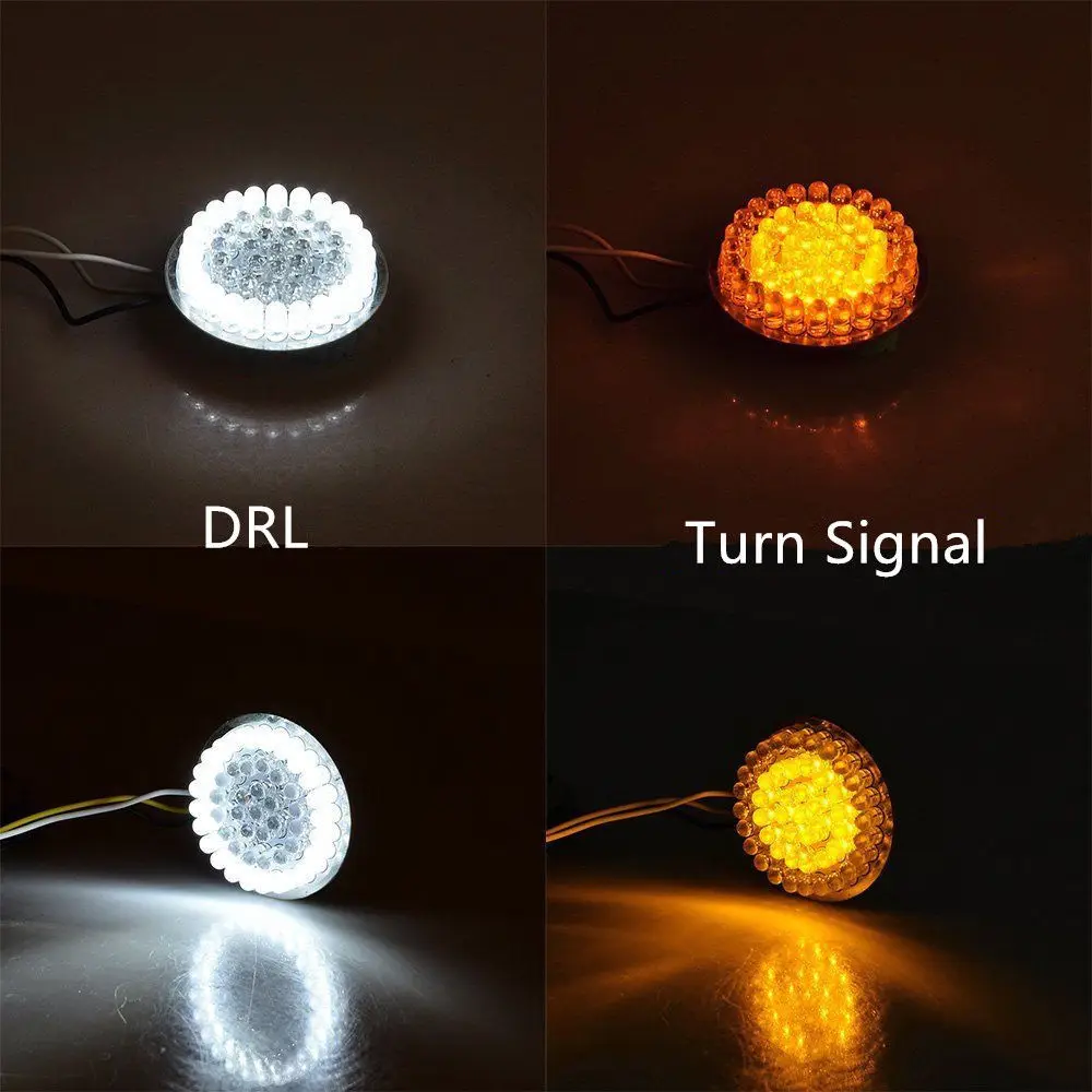 Мотоцикл 1157 Белый DRL Янтарный указатель поворота светодиодный вставки дымовой