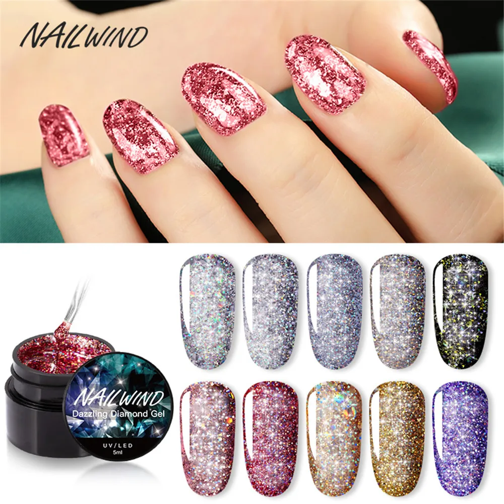 УФ гель для ногтей 5 мл Блестящий Алмазный ослепительный Гель лак гибридный