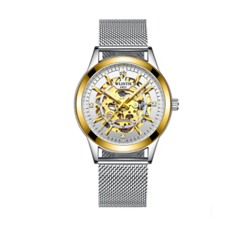 

Men's Mechanical Watch Rose Golden Hollow Automatic Mechanical Watch Wholesale