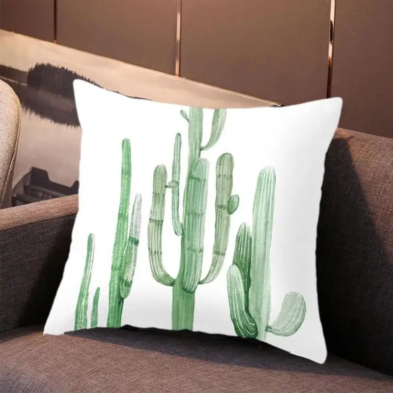 

Tropical Plants Decorative Pillowcases Green Leaves Throw Pillow Cover Cushion Bed Home Car Sofa Super Soft Home Decor 45x45cm