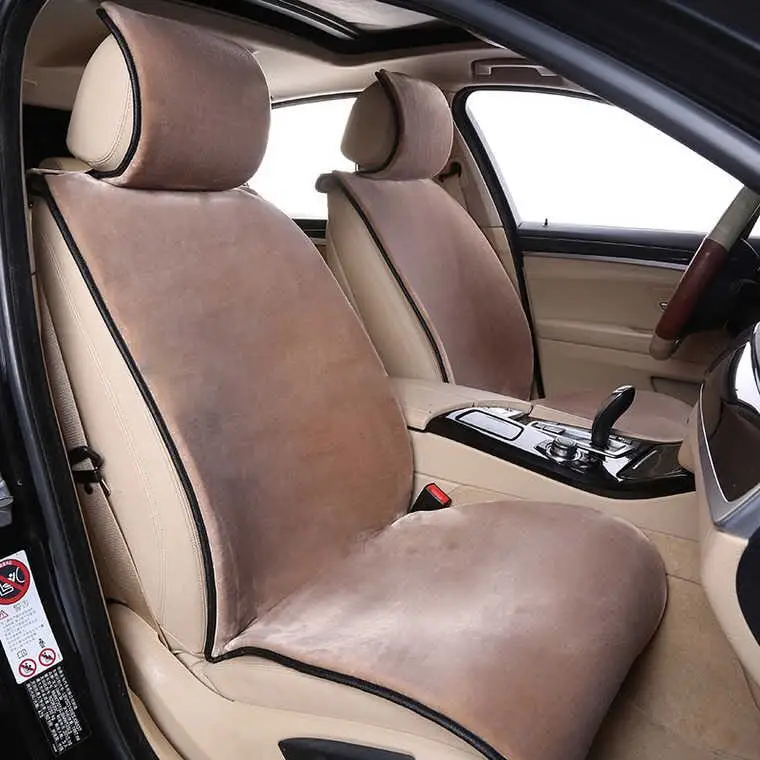 Faux fur Car Seat Cover winter White Universal Automotive interior Artificial Cushion For toyota Kia Mazda | Автомобили и