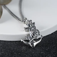 gw genuine silver 925 vintage rose pendant necklace for women girls special design jewelry accessories
