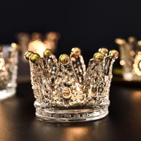 crown crystal candlestick candle decoration cup crown glass candle cup home living room table crystal glass candlesticks nordic