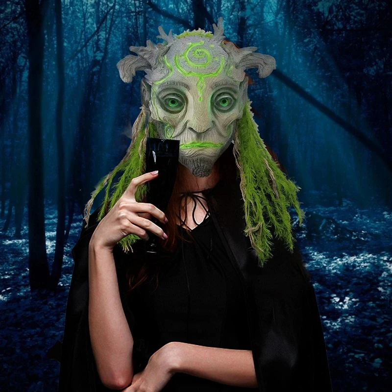 Лесная маска духа для Хэллоуина реалистичные зеленые эльфы фотореквизит косплея