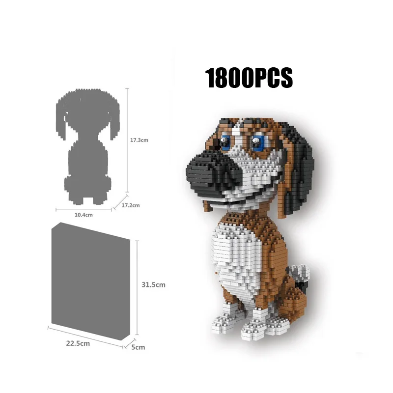 Милые Мультяшные фигурки Ozzy микро бриллиантовый блок щенок Fronky Честер Доу собака