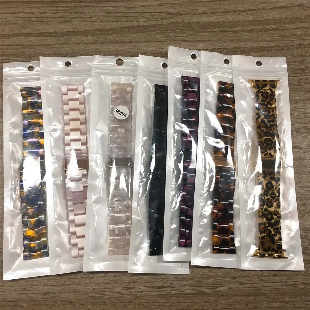 

New Style Color Light Resin Bracelet for Apple Watch Band Series 6 SE 5 4 3 2 Men/Women Strap for iWatch 40mm 44mm 38/42mm Belt