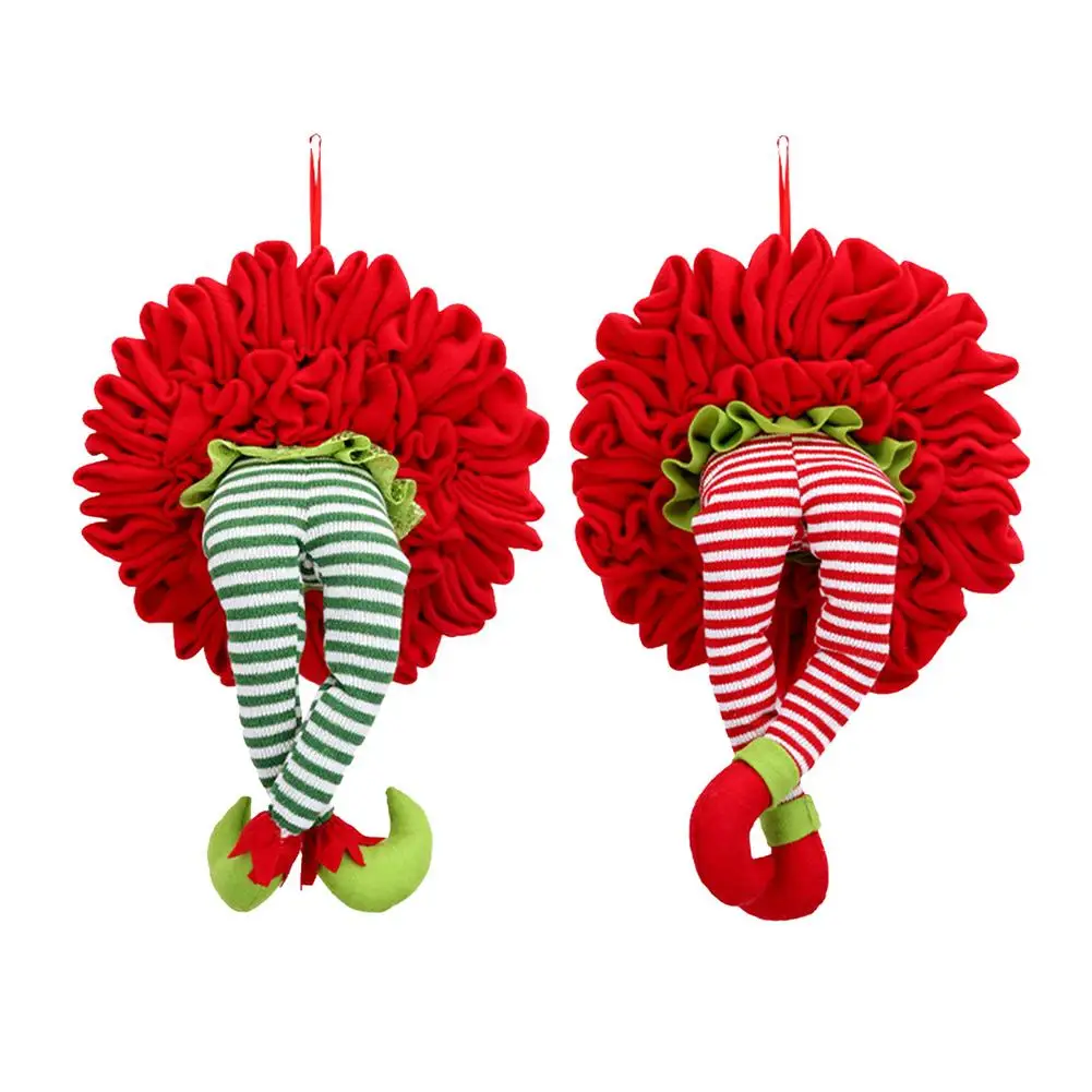 

1PC Santa Claus Legs Christmas Tree Decoration Plush Door Decor Santa Claus Elf Leg Christmas Decor For Home Hanging Ornaments