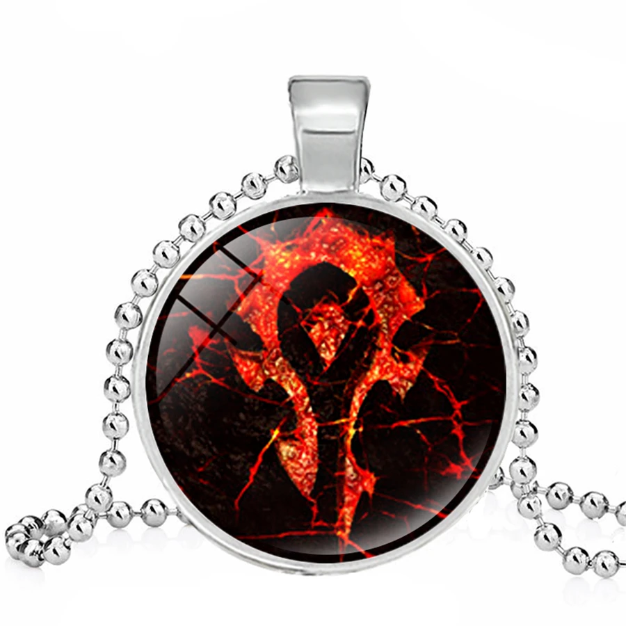 Талисман Alliance WOW ожерелье с этническими метками Красный символ Орды подвесками