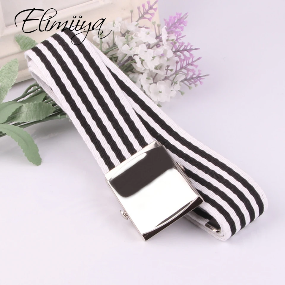 Бренд Elimiiya новый тренд женский полосатый холщовый ремень повседневные дикие
