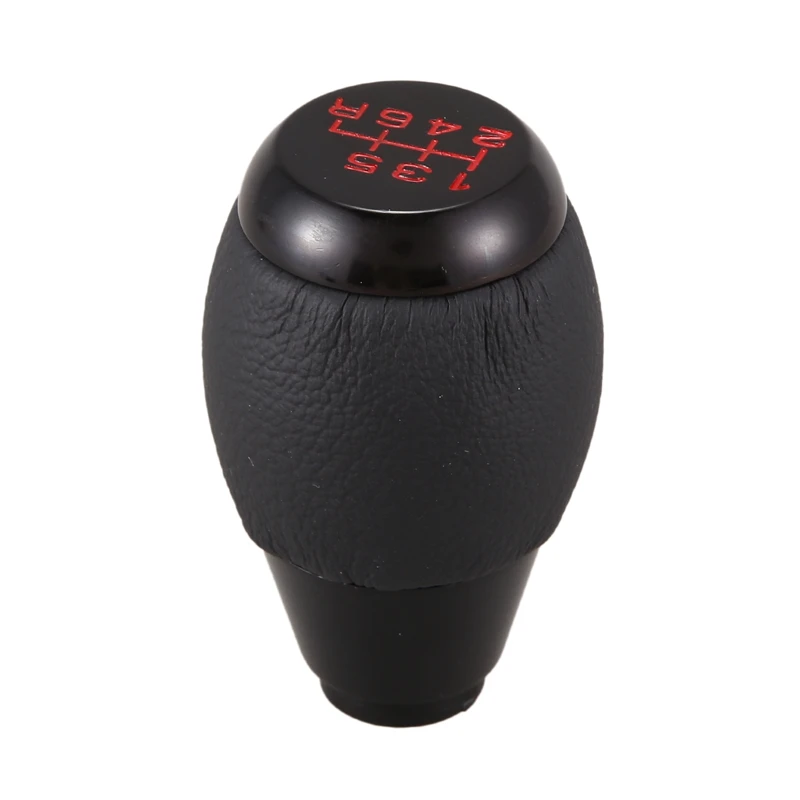 6 скоростей ручная Красная строчка черная кожаная ручка переключения передач для
