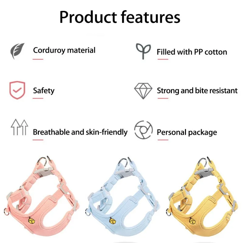 

Adjustable Cat Dog Harness Vest Pet Walking Lead Leash For Puppy Dogs Collar Polyester Mesh Harness For Small Medium Dog Cat
