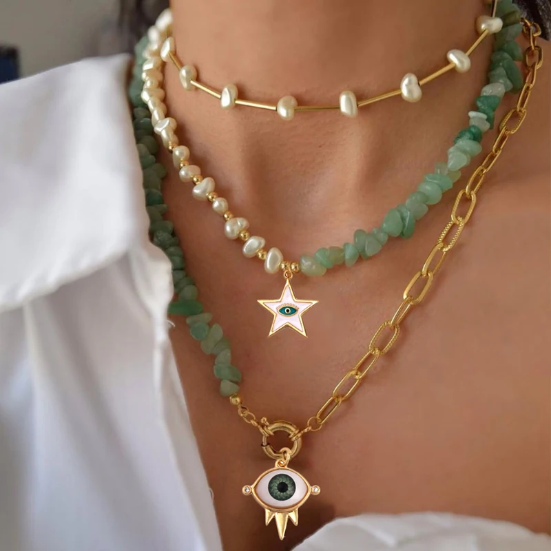 Leopard Stone Evil Eye Pendant Black Silicone Necklace Luxury Creative Exquisite Vintage Chain Jewelry Charm ne | Украшения и
