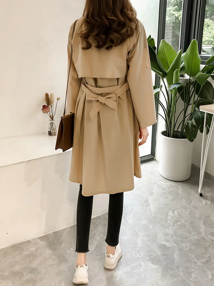 

Весна 2021, Свободная рабочая одежда средней длины, ветровка, Женское пальто, элегантные стильные популярные маленькие пальто