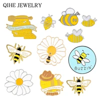 buzzin bees enamel pin bee mom kids save the bees brooch picking honey flowers honeypot pin wholesale insect animal jewelry