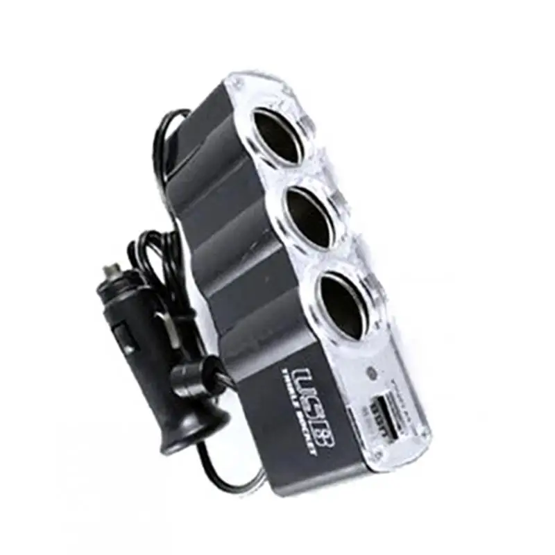 4 In 1 3-Socket Car Cigarette Lighter Socket Splitter Power Charger for MP3 Mobile Phone Game Console Adapter Charging |
