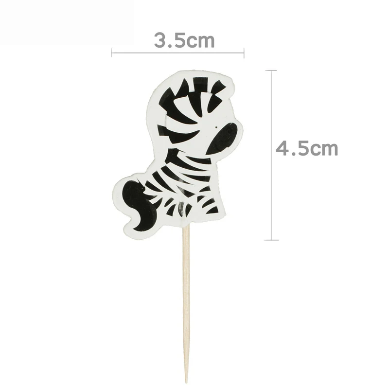 Набор из 24 штук с изображением животных джунглей ThemeElephant/лев тигр для капкейка-с