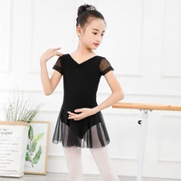 ballet skirt childrens dance clothes summer girls short sleeved exercise clothes suitable for height 110cm 160cm