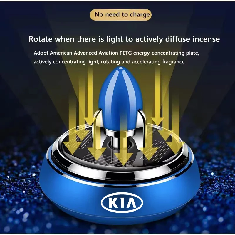 

For KIA RIO K2 K3 K4 X Line Kombi Sedan Car Rocket Aromatherapy Solar 360° Rotation Car Air Freshener Car Interior Parfum