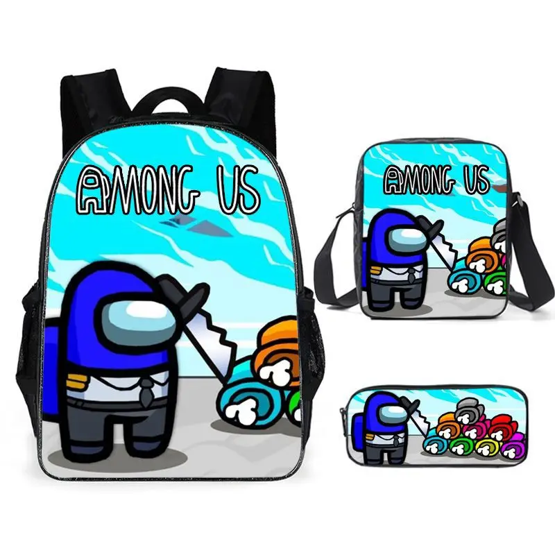 

Among Us Game Anime Children Backpack Kids Cute Cartoon Student School pencil bags stationery box laptop mochila children Gifts