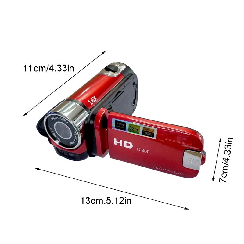 US/EU/UK/AU Plug 1080P Vlog Camera 16 миллионов пикселей DV Camcorder 16X цифровая зум видеокамера
