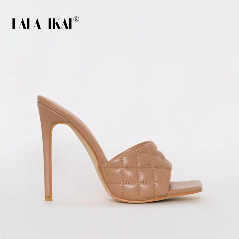 Женские повседневные шлепанцы LALA IKAI клетчатые туфли из искусственной кожи на