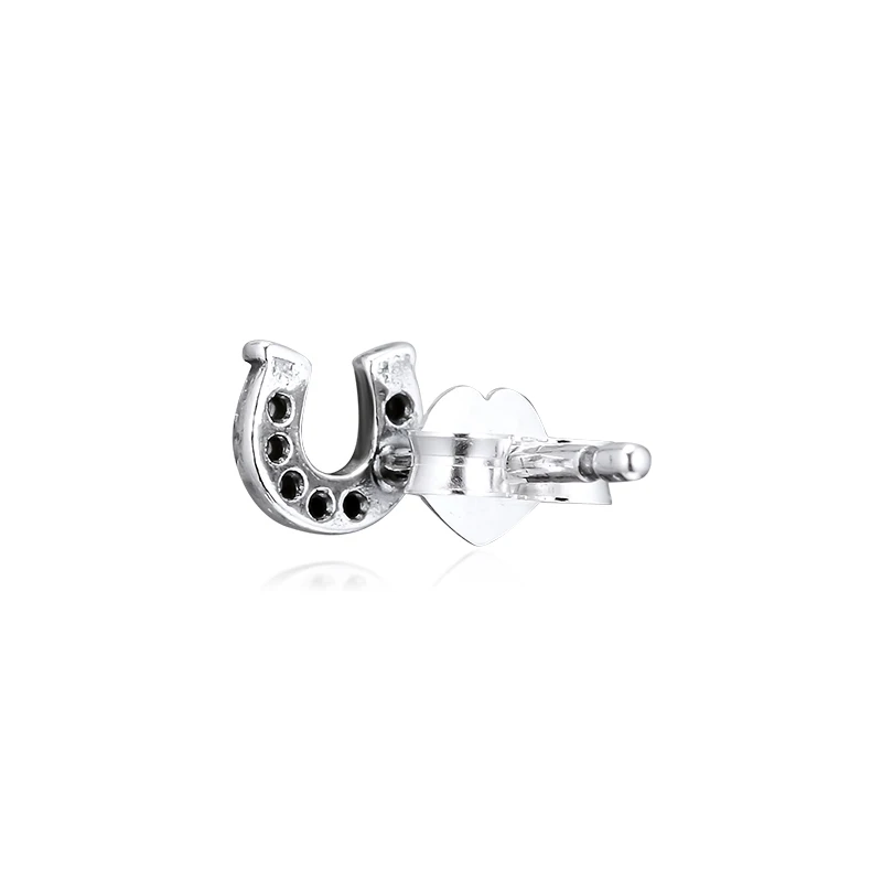 QANDOCCI Signature ME My Lucky Horseshoe одиночные серьги-гвоздики 100% 925 пробы-серебро-ювелирные