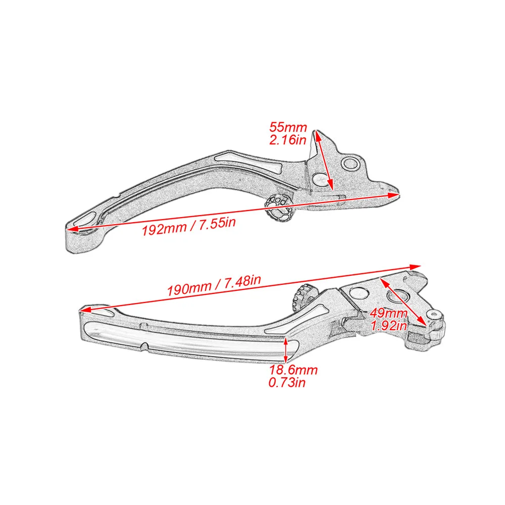 Набор регулируемых рычагов тормоза и сцепления для мотоцикла с ЧПУ Harley Touring Street