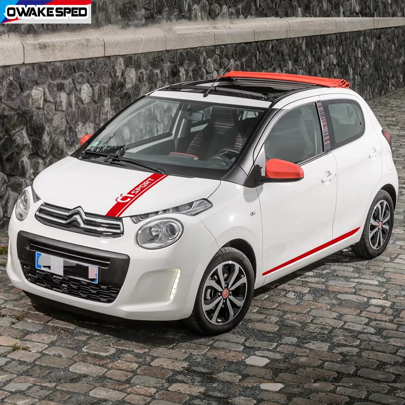 

Carbon Fiber Stripes For Citroen C1 Car Hood Engine Cover Decor Sticker Auto Door Side Skirt Vinyl Decals Automobile Body Film