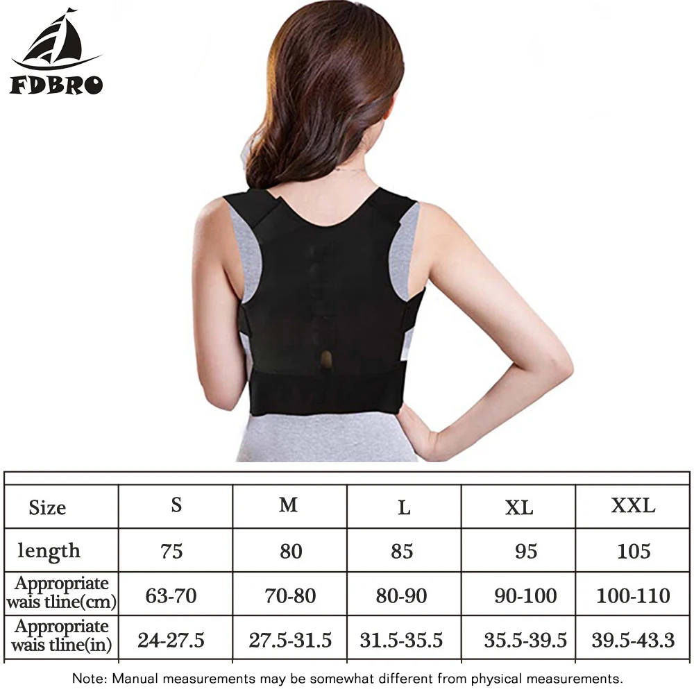 

FDBRO Back Support Corrector Medical Orthosis Corset Back Brace Posture Correction Shoulder Brace Sport Magnetic Posture Upper