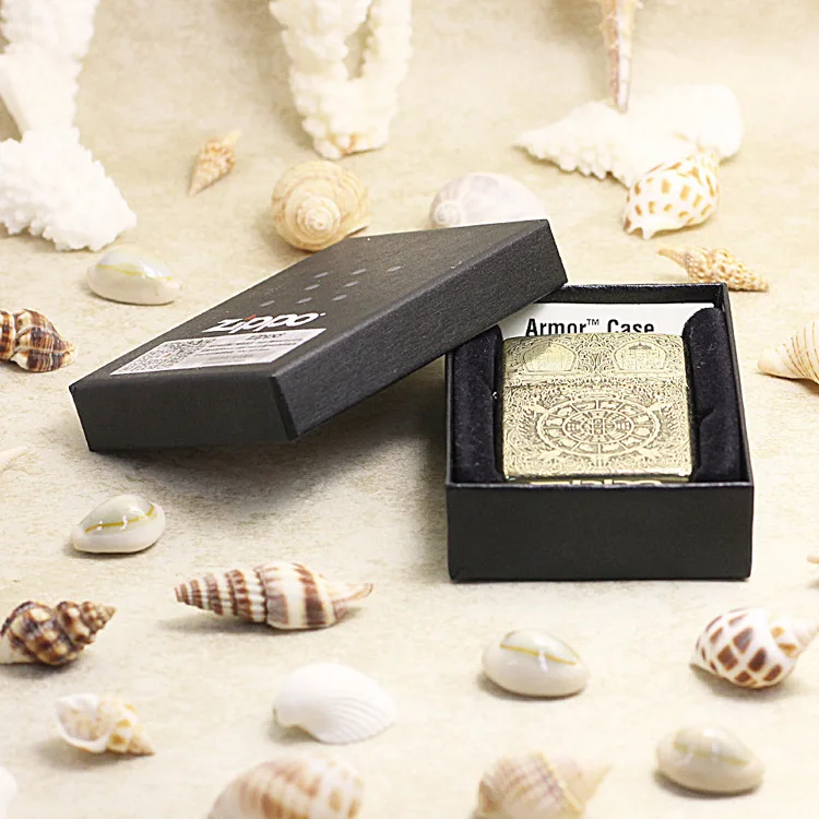 

Genuine Zippo oil lighter copper windproof Eight Diagrams cigarette Kerosene lighters Gift With anti-counterfeiting code