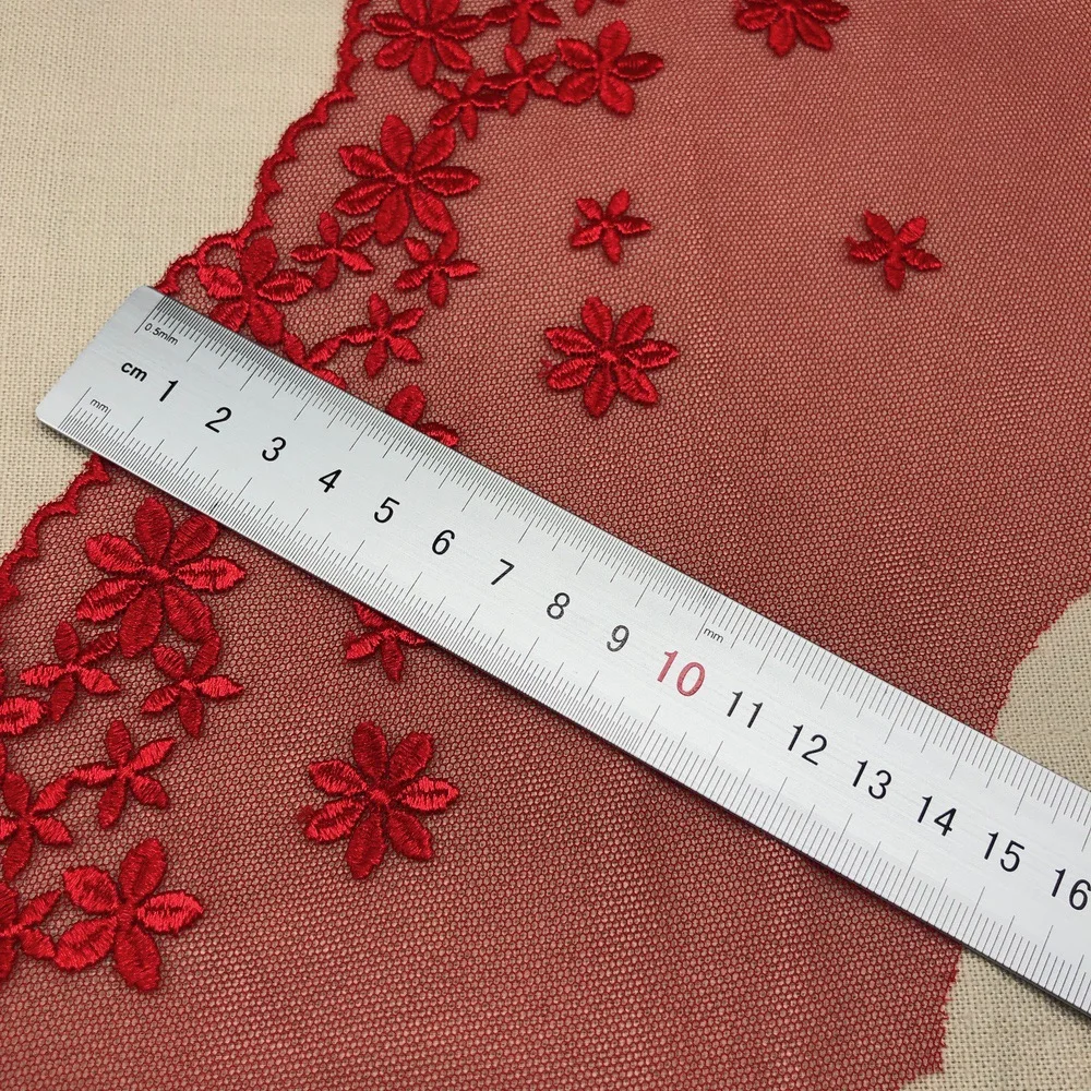 15cm Embroidery Wedding Lace Trim Handmade DIY Materials Red Fabric Garment Sewing Accessories | Дом и сад