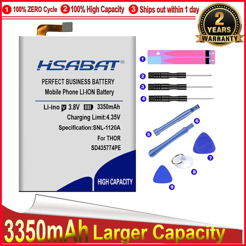 HSABAT 0 цикл 3350mAh батарея для SD435774PE Vernee Thor Идеальная замена бесплатная