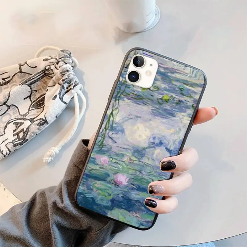 

Monet Water Lilies Painting Phone Case for iPhone 12 11 mini pro XS MAX 8 7 6 6S Plus X 5S SE 2020 XR