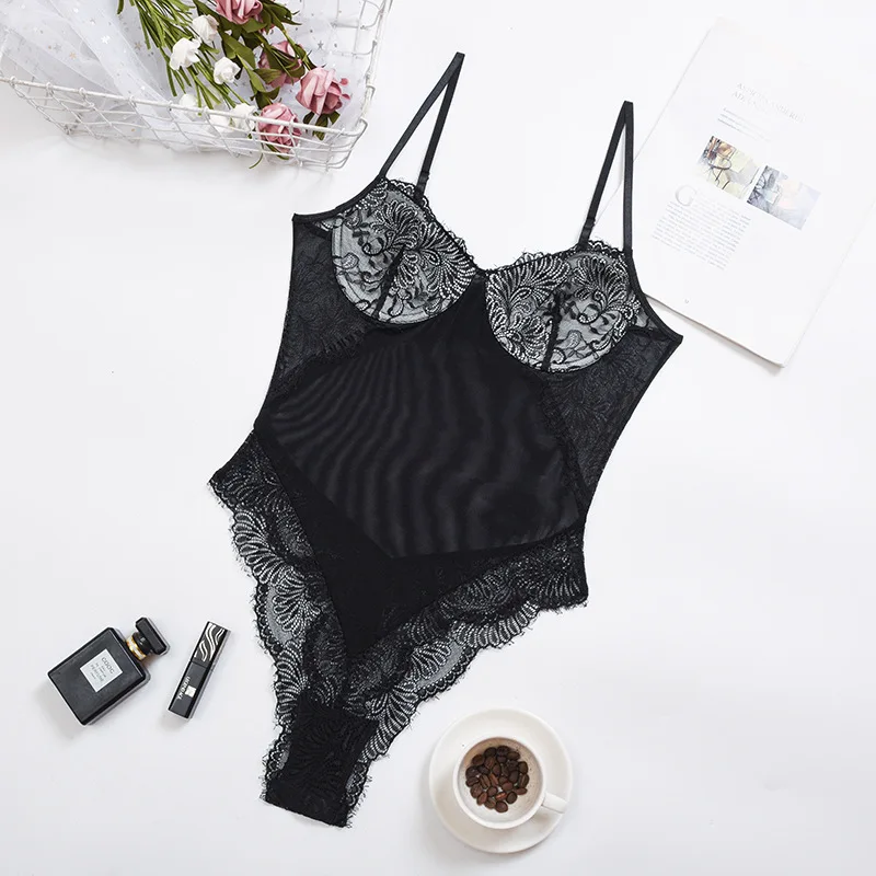 

Ellolace Lace Bodysuit Women Summer Overalls for women Sleeveless Body for women One Piece Bodys Sexy Bodysuit Underwear