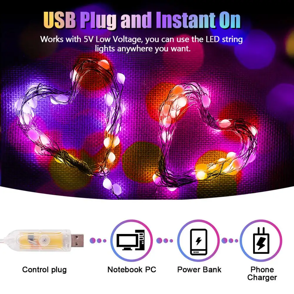 Светодиодный Сказочный светильник 50/100/200 светодиодный гирлянда с пультом