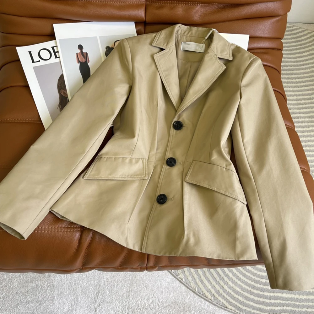 

2021 Autumn winter jacket single breasted waist cotton blazer coats