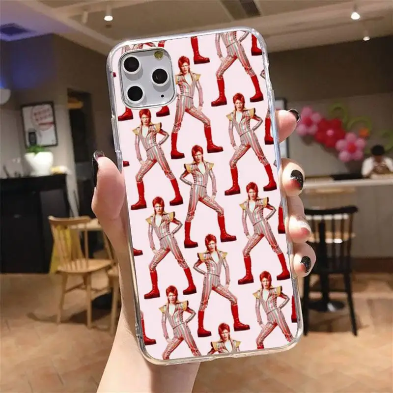 

David Bowie British singer Phone Case Transparent for iPhone 6 7 8 11 12 s mini pro X XS XR MAX Plus