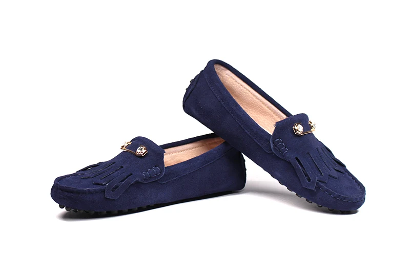 2021 Fashion Women Genuine Leather Flat Shoes Handmade Moccasins Lady Leather Loafers Casual Driving Shoes Women Flats Shoes