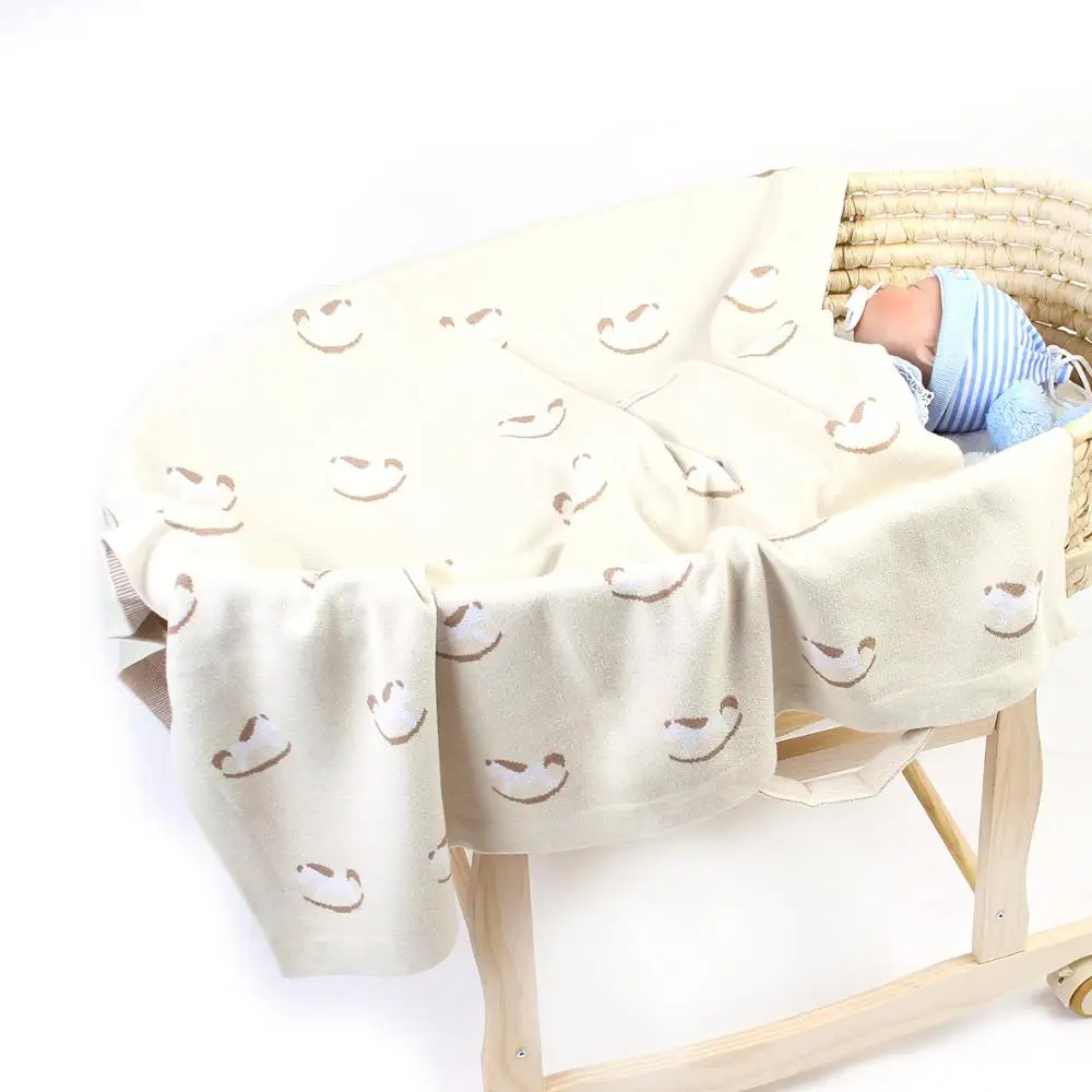 

80*100cm Baby Knitted Blanket Cotton Newborn Crib Bedding Blanket Infant Boys Girls Stroller Basket Cover Crib Knitting Quilts