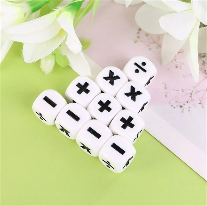6 шт./компл. 16 мм D6 добавление и вычитание символов игральные кости обучение