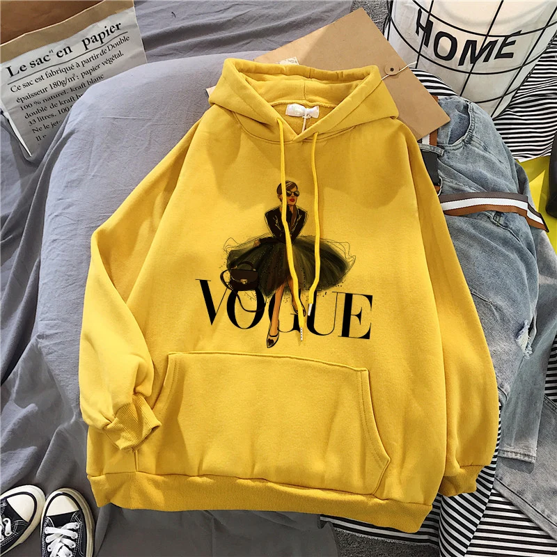 

Vogue Printing Hoodies Pullovers Fashion Harajuku Winter Hoodie Women Loose Korean Style Sweatshirt 2020 New Autumn Streetwear