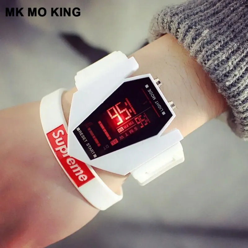 Часы для пар с ЖК дисплеем многофункциональные Модные мужские спортивные часы