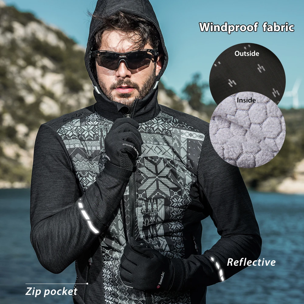 Santic Мужская зимняя хлопковая куртка для велоспорта уличные ветрозащитные пальто