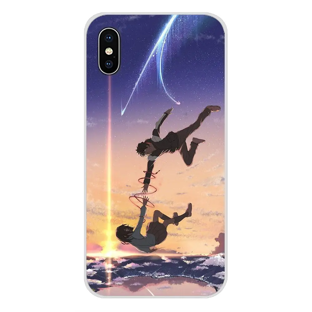 Чехол из ТПУ для Apple iPhone X XR XS 11Pro MAX 4S 5S 5C SE 6S 7 8 Plus ipod touch 5 6 японское аниме Твое имя Kimi