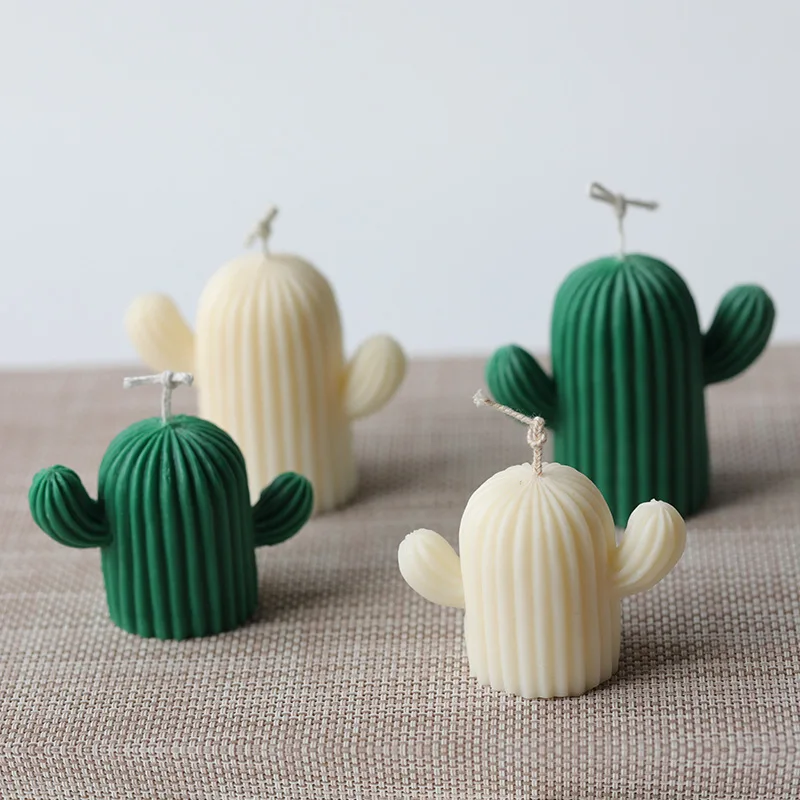 

Cactus Candles Handmade Crafts Aromatherapy Soy Wax Beewax Home Plaster Silicone Decoration Diy Cute Candle Molds