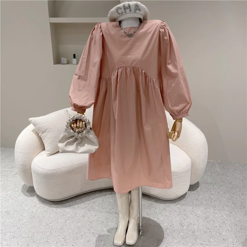 

Women's Spring Summer 2021 Fashion loose waist folding pleated dress new languid high waist show thin temperament blouse skirt